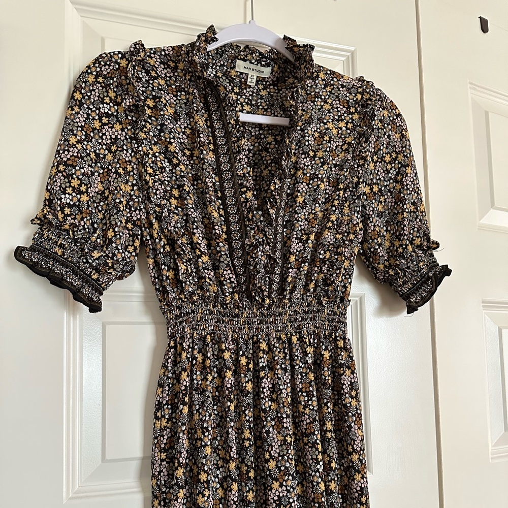 Max Studio Tiered Floral Midi Dress
